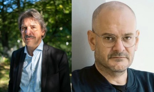 Paul Rechsteiner und Jonas L&uuml;scher im Gespr&auml;ch