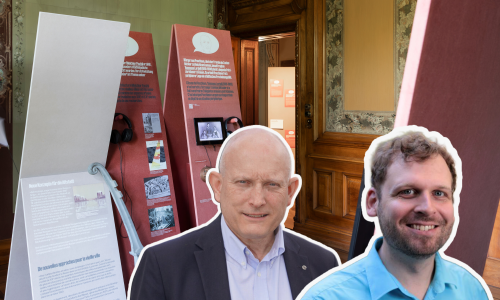 Mit G&auml;sten durch die Ausstellung