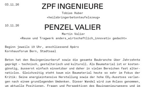 Vortragsreihe 'Alles Beton?' - Corentin Fivet